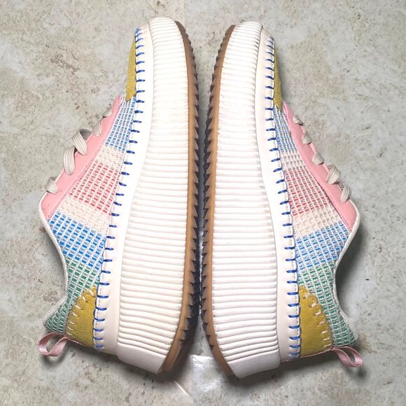 Nicole Miller Brita Platform Sneakers Mesh Suede Accents  Multicolor Design READ - Picture 6 of 9